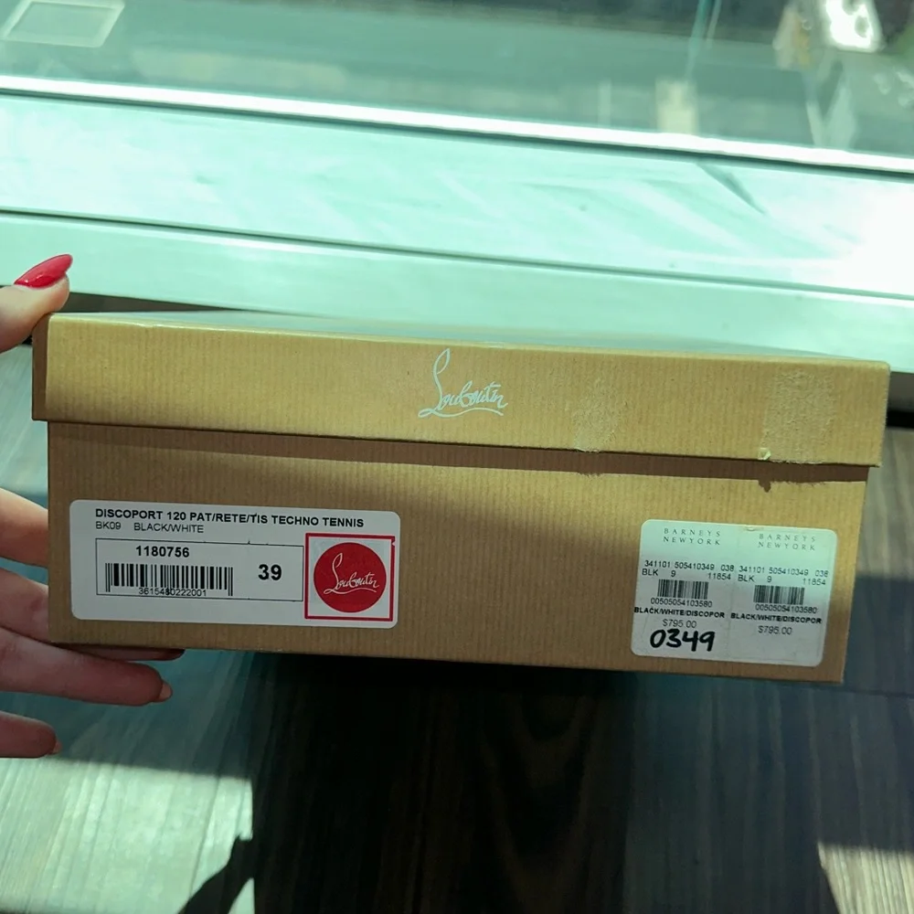 christian louboutin 39 open toe heels DISCOPORT 120 PAT/RETE/TIS TECHNO TENNIS - Picture 3 of 8